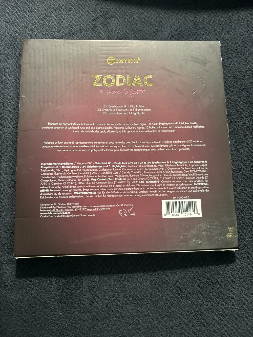 Zodiac Love Signs By BH Cosmetics 24 Eyeshadow & 1 Highlighter 0.95 Oz.